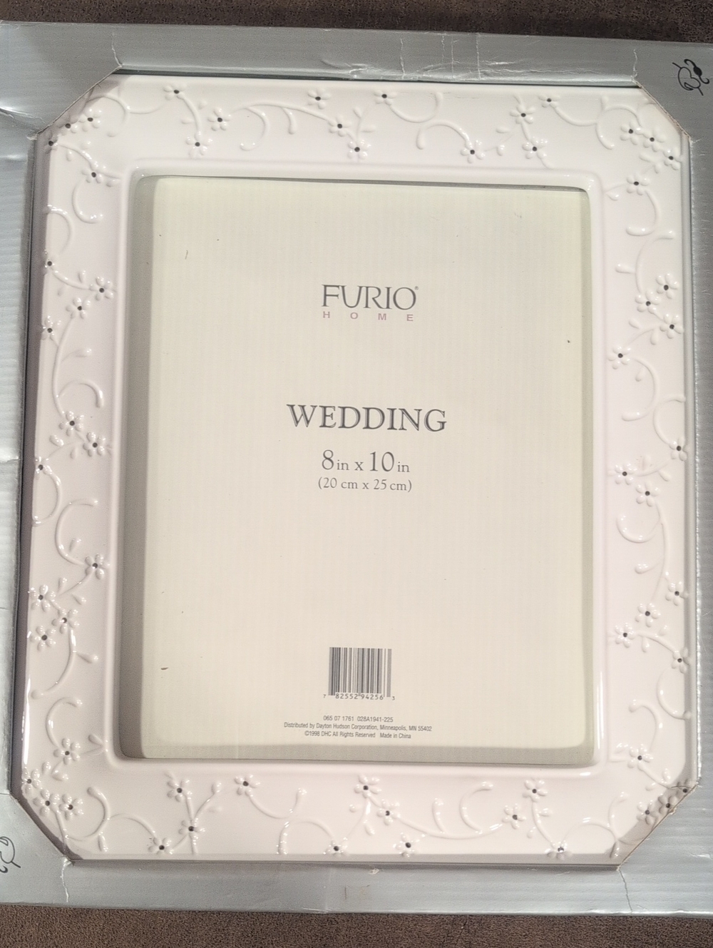 Furio Home Wedding 8x10 White Embossed Photo Frame